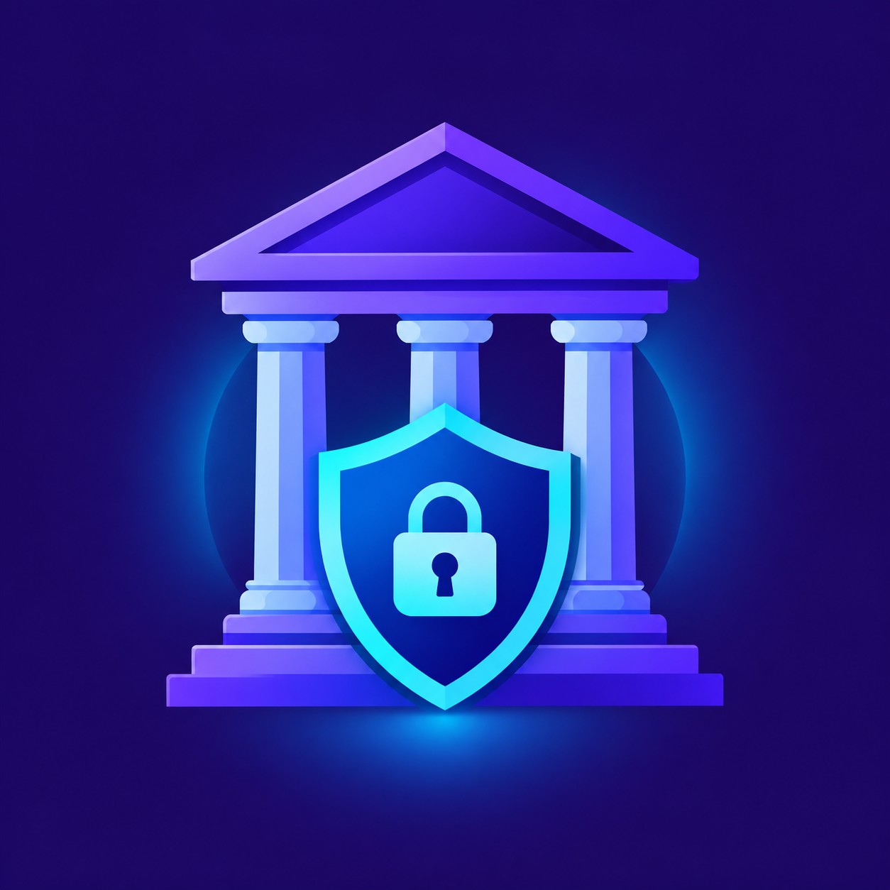 Courthouse column motif combined with a secure digital shield