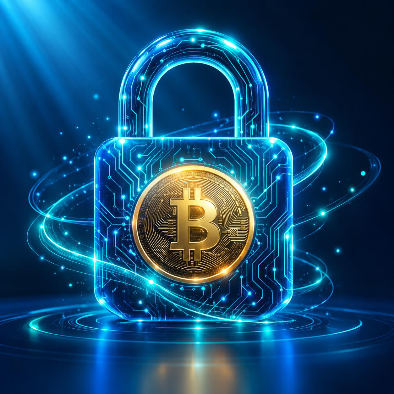 Digital padlock made of circuits protecting a crypto coin